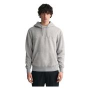 Gant Regelbunden Arkiverad Shield Hoodie Gray, Herr