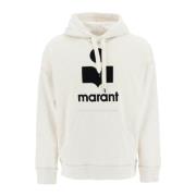 Isabel Marant 'Miley' Flocked Logo Hoodie Gray, Herr