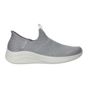 Skechers Grå Smooth Step Vegan Slip-On Sneakers Gray, Dam