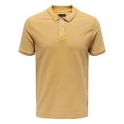 Only & Sons Slim Fit Round Neck Short Sleeve Polo Yellow, Herr