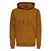 Only & Sons Monks Hoodie Brown, Herr