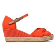 Tommy Jeans Basic Open Toe Wedge Heeled sandals Orange, Dam