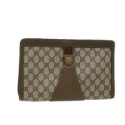 Gucci Vintage Pre-owned Laeder kuvertvskor Beige, Dam