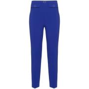 Elisabetta Franchi Stretch Crêpe Straight Byxor Blue, Dam