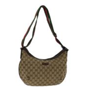 Gucci Vintage Pre-owned Canvas axelremsvskor Beige, Dam