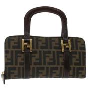 Fendi Vintage Pre-owned Canvas handvskor Brown, Dam