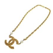 Chanel Vintage Pre-owned Metall halsband Yellow, Dam