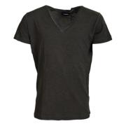 Dsquared2 Grå Linne V-ringad T-shirt Gray, Herr