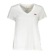 Levi's Vitt Logo V-ringad T-shirt White, Dam