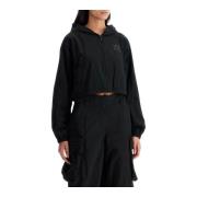 Alexander Wang Sporty Cropped Hooded Jacket Black, Dam