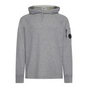 C.p. Company Melange Grå Fleece Bomull Hoodie Gray, Herr