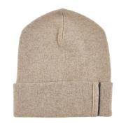 Brunello Cucinelli Kashmir Beanie med Monile Dekoration Brown, Dam