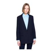 Silvian Heach Klassisk Blazer med Sidofickor Blue, Dam