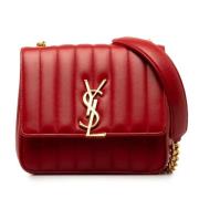 Yves Saint Laurent Vintage Pre-owned Laeder crossbodyvskor Red, Dam