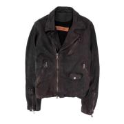 Giorgio Brato Vintage Biker Läderjacka Brown, Herr