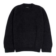 Roberto Collina Bouclette Crew Neck Sweater Black, Herr