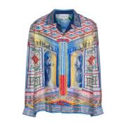 Casablanca Satin Finish La Temple Print Skjorta Multicolor, Herr