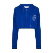 Golden Goose Blå Journey Cropped Zip Up Hoodie Blue, Dam