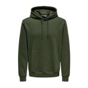 Only & Sons Casual Hoodie Sweatshirt Green, Herr