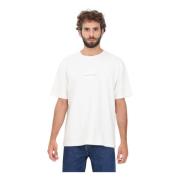 Calvin Klein Jeans Vit T-shirt med Honungssextur White, Herr