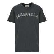 Maison Margiela Svart T-shirt med Kontrasttryck Black, Dam