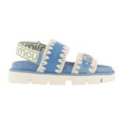 Mou Bio Sandal Back Strap Blue, Dam