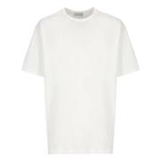 Yohji Yamamoto Vit Crew Neck Bomull T-shirt White, Herr