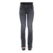 Armani Exchange Svart blekt denim utsvängda jeans Black, Dam