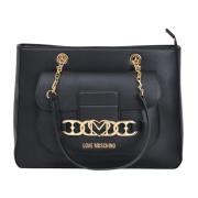 Love Moschino Svart Shopper Väska med Kedjehandtag Black, Dam