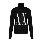 Armani Exchange Svart ulltröja Black, Dam