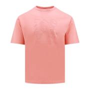 Palm Angels Broderad Monogram Bomull T-shirt Pink, Herr