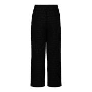 Off White Svarta Logo Jacquard Byxor Black, Herr