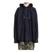 Mastermind World Svart Satin Hoodie med Skalle Black, Herr