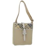 Burberry Vintage Pre-owned Canvas axelremsvskor Beige, Dam