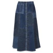 Alexander McQueen Pre-owned Pre-owned Denim nederdelar Blue, Dam