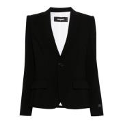 Dsquared2 Svart Logotyp Blazer Kappa Black, Dam