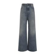 Loewe Tvättad Denim Wide Leg Jeans Blue, Herr