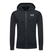 Emporio Armani EA7 Blå Natt Hoodie med Dragkedja Blue, Herr