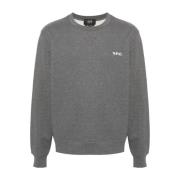 A.p.c. Logo Flocked Sweatshirt Gray, Herr