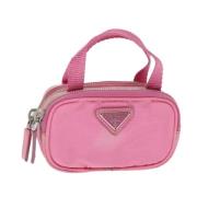 Prada Vintage Pre-owned Nylon handvskor Pink, Dam