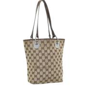 Gucci Vintage Pre-owned Canvas totevskor Beige, Dam