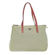 Prada Vintage Pre-owned Nylon totevskor Beige, Dam