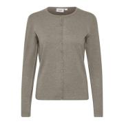 Saint Tropez Enkel Cardigan med Knappstängning Gray, Dam