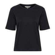 Part Two Klassisk Svart Bomull T-Shirt Black, Dam