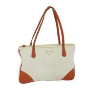 Prada Vintage Pre-owned Nylon totevskor Beige, Dam