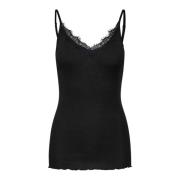 Saint Tropez Mayasz Strap Top Svart Spets Black, Dam