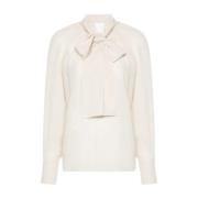 Givenchy Knut Krage Blus Beige, Dam