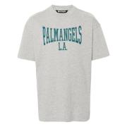 Palm Angels Klassisk College Tee Gray, Herr