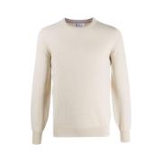 Brunello Cucinelli Beige Kasmir Rund Hals Sweatshirt Beige, Herr