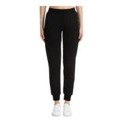 Emporio Armani EA7 Elastisk Midja Joggers med Logo Black, Dam